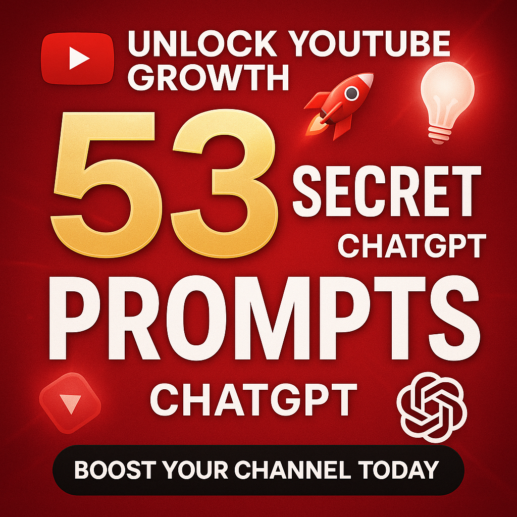 Unlock YouTube Growth: 53 Secret ChatGPT Prompts to Skyrocket Your Channel Unlock YouTube Growth: 53 Secret ChatGPT Prompts